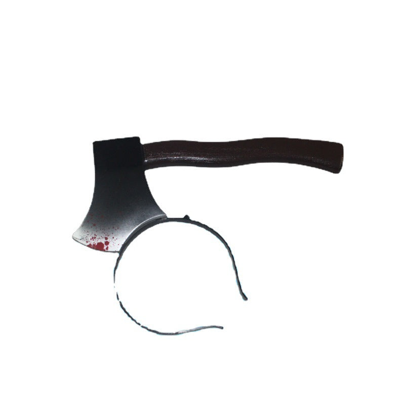 Halloween Horror Headband Props - Realistic Bloody Knife, Syringe, and Scissors Hair Accessories - Spooky Masquerade Costume Jewelry for Haunted House Pranks