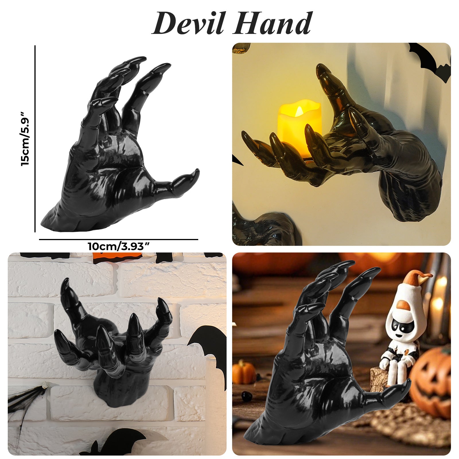 Halloween Demon Hand Desktop Ornament - Realistic Horror Prosthetic Hand Prop for Haunted Houses, Gothic Desks, and Secret Room Scene Decor